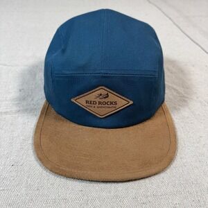 Red Rocks Ampitheatre Hat | Locale Brand 5 Panel Hat Teal Brown Suede Adjustable